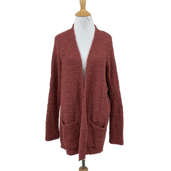 Cupio Cardigan Women M Medium Dusty Pink Open Front Long Sleeve Popcorn Longline - Picture 1 of 14